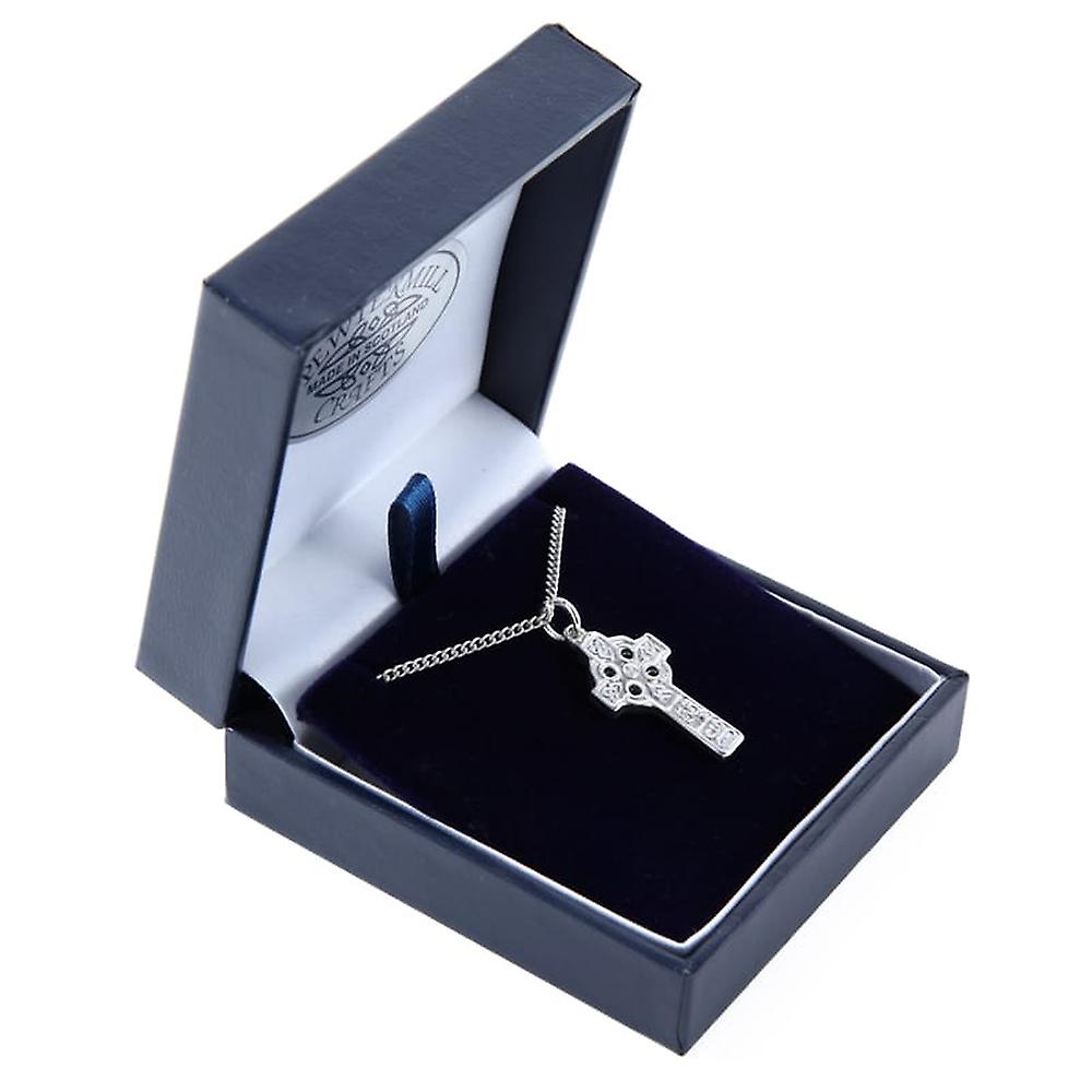 Celtic Trinity Knot Cross Pewter Pendant