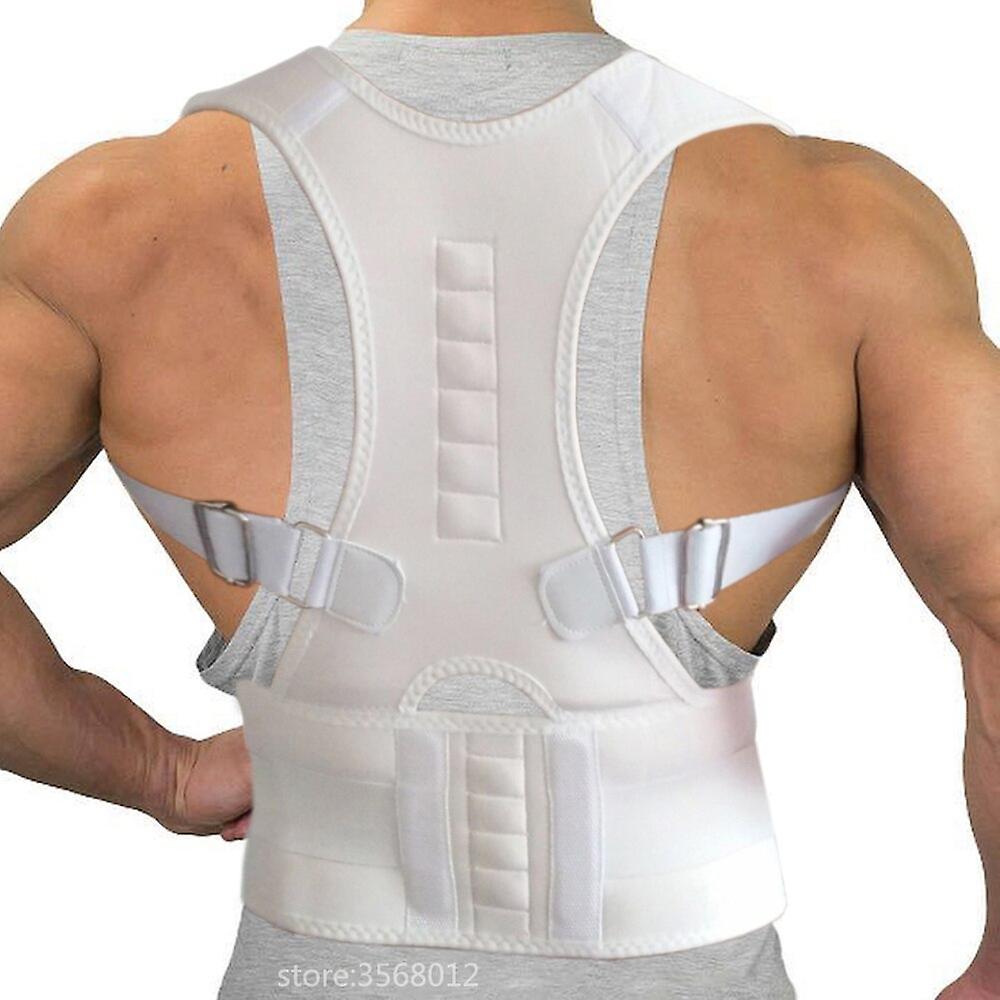 Orthopedic Magnetic Vest Posture Correct Belt For Health Care Adjustable Posture Corrector Corset Back Support Brace Band Belt-white
