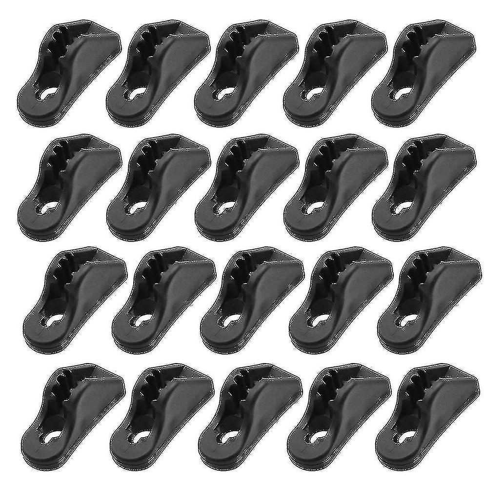 20pcs Camping Tent Awning Rope Tie Down Adjuster Non Slip Wind Rope Buckles Triple-corner Cord Tensi