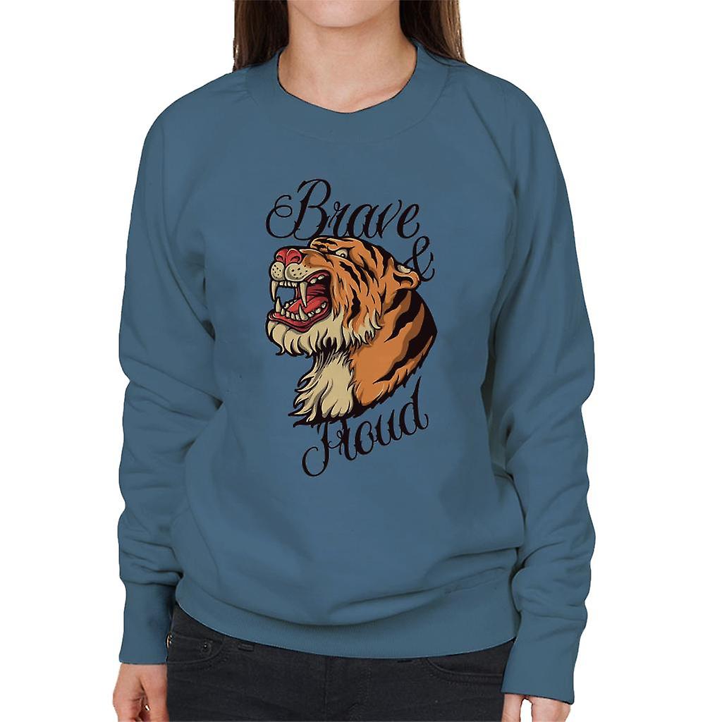 Modig och stolt Tiger Head kvinnors tröja