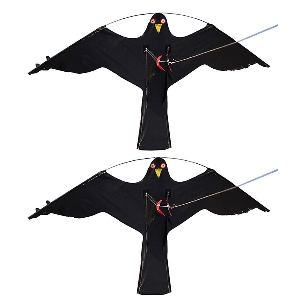 2x #2 Large Hawk Kite Bird Scarer Protect Farmer Crop Windsock Scarecrow Toy