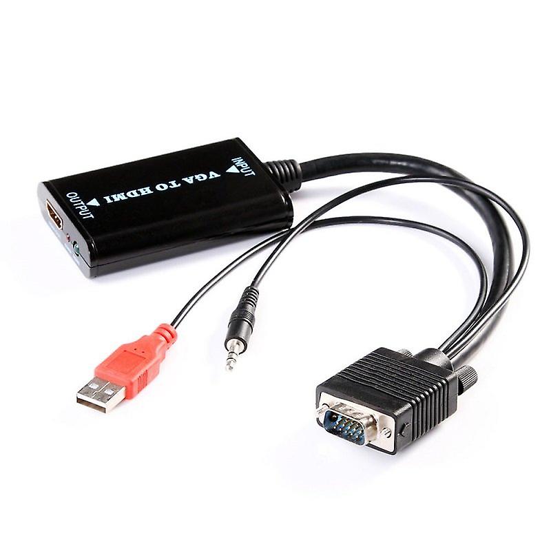 VGA to HDMI Converter with USB and 3.5 mm
