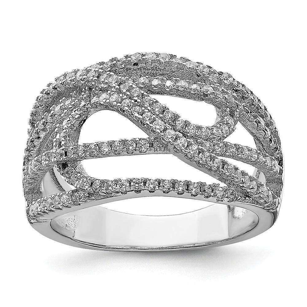 925 Sterling Silver Solid Polished Cubic Zirconia MicroPave Ring-Ring for Women - Ring Size: 6 to 8