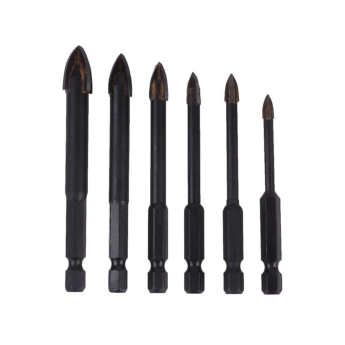 6pcs Ceramic Drill Bits Triangle Drive Bit Multi- Function Hole Opener