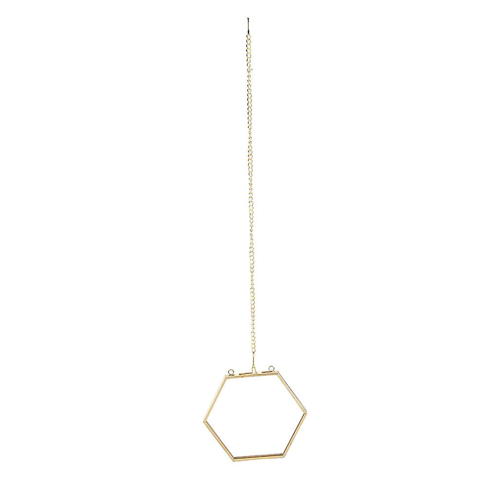 Geometric Hexagonal Glass Frame, Dried Flower Display Stand