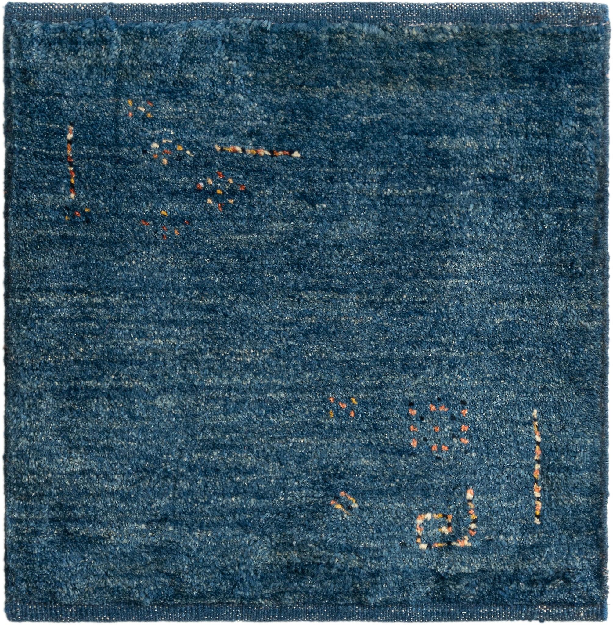 Hadorn Gabbeh 45x50 带蓝色手工制作的中亚地毯