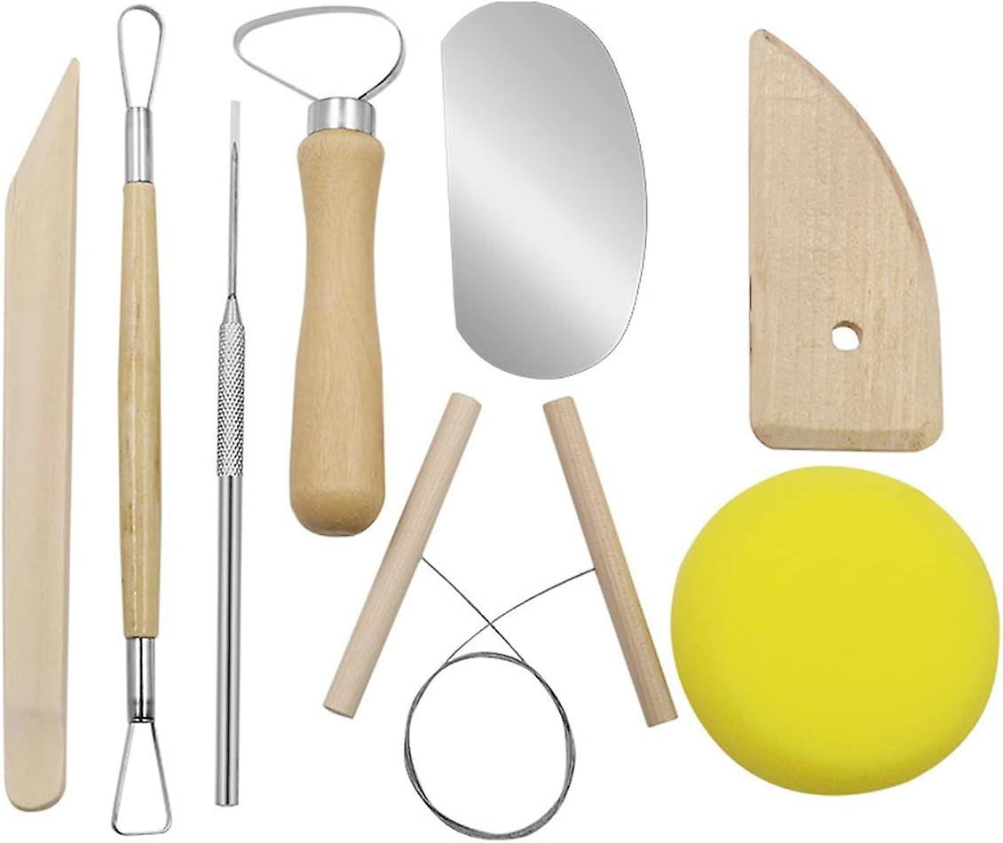 8 Pcs Pottery Tools Kit, Pottery Earth Pottery Sculpting Tool, Cl