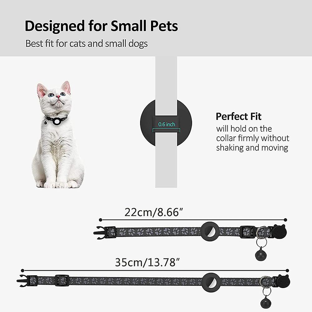 2Pcs Cat Collar with Bell and Safety Closure Reflective Collar for Kittens Puppies