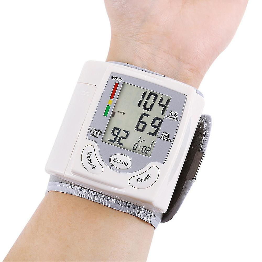 Digital Wrist Blood Pressure Monitor Automatic Digital Pulse Meter Lcd Display Adjustable Wrist Cuff