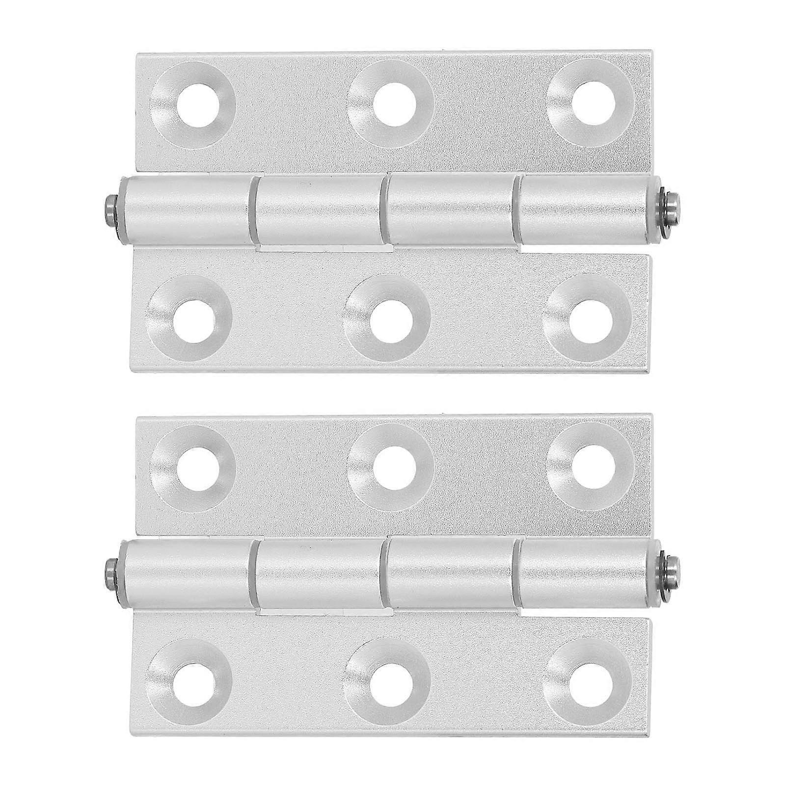 2Pcs Flat Hinge Folding Aluminum Profile Resin Bushing Axes Square Door Hardware 