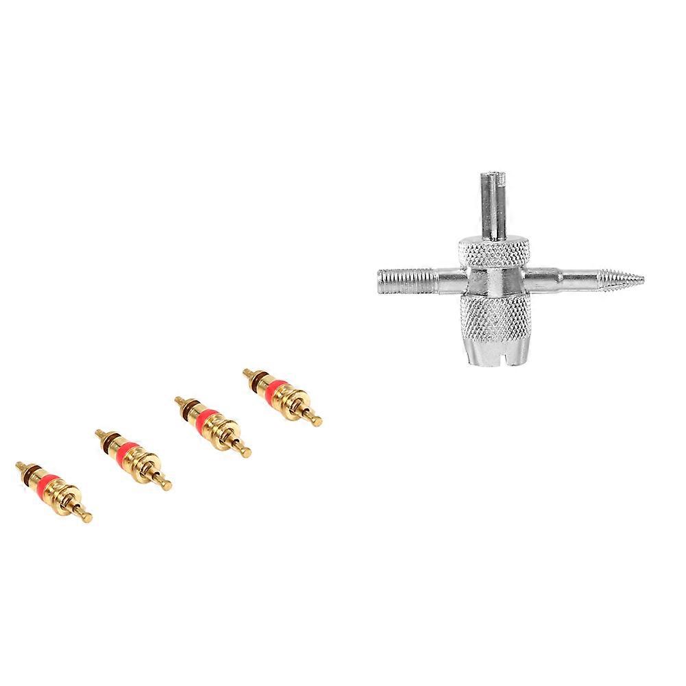 4 Way Car Bike Cores Car Tire Tire Accessory 4 Valve Stem Core