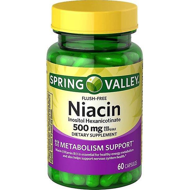 Spring Valley Niacin Kapsülleri, 500 Mg, 60 Adet