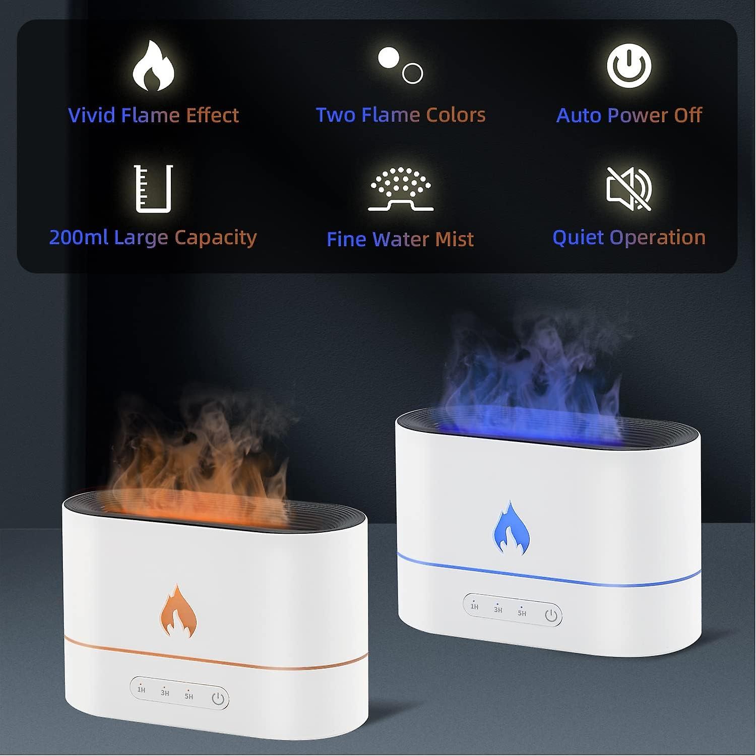 200ml Aroma Diffuser with Flame Effect, White
