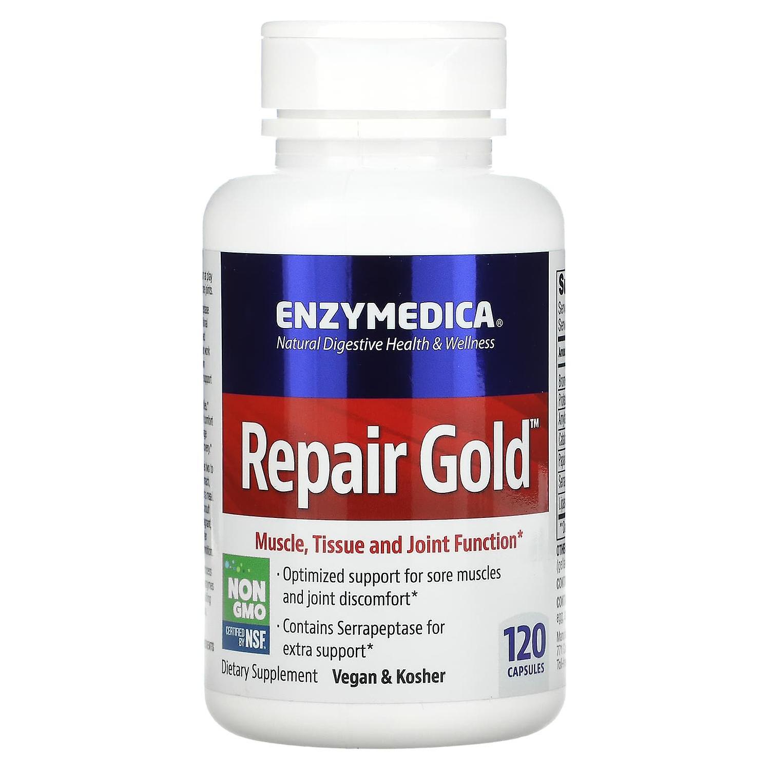 Enzymedica, Repair Gold, Muscle, Tissue, and Joint Function, 120 Capsules