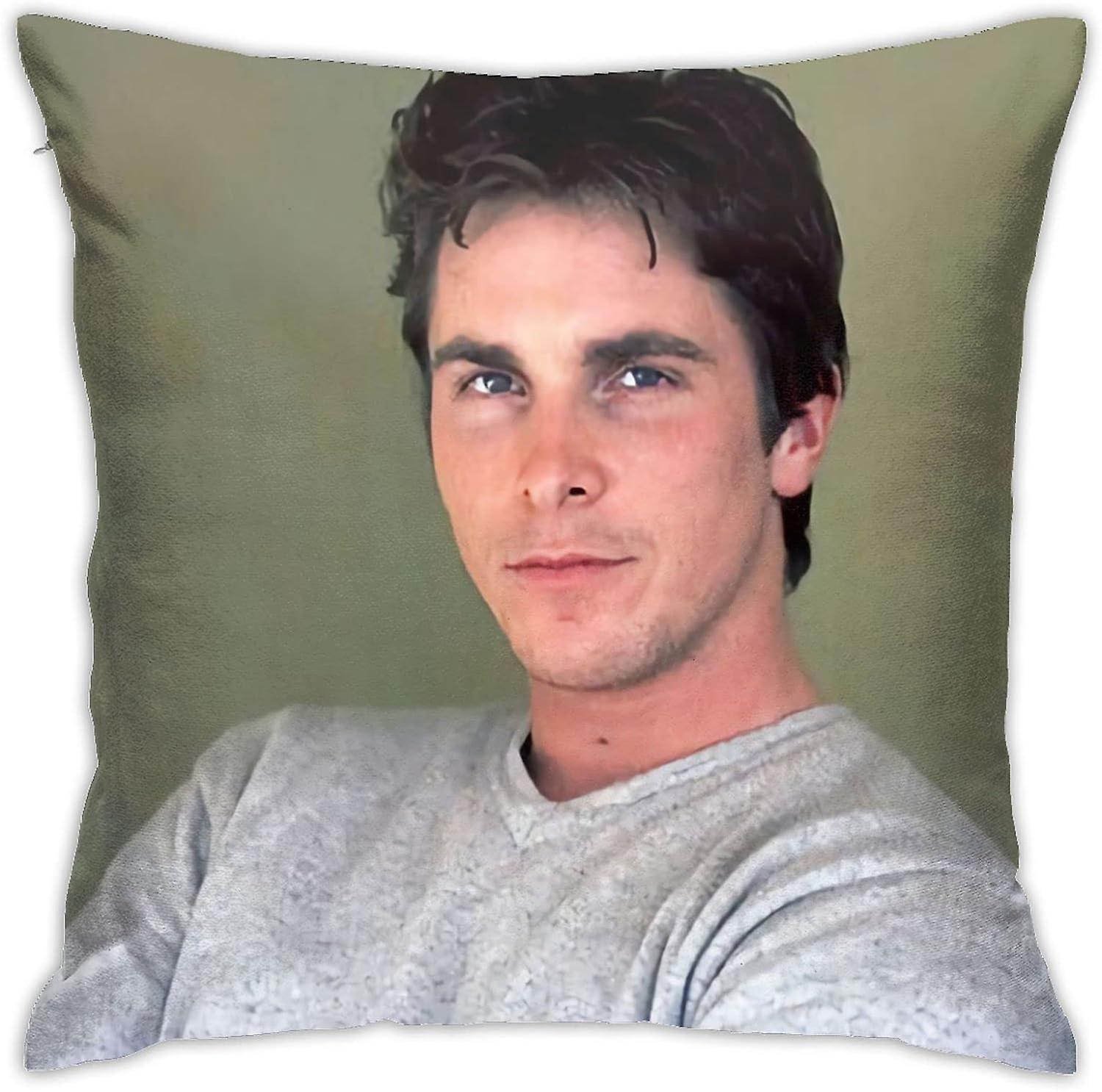 Christian Bale Pillow Covers Plush Surface Double Sided Printing Pillow case - 18x18 inch -[A2628]