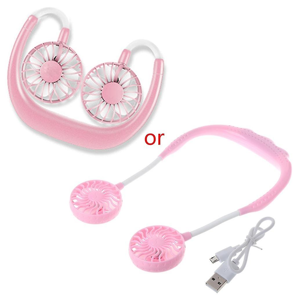 Summer Cooling Fan Hands Free Mini Lazy Neckband Hanging Usb Rechargeable