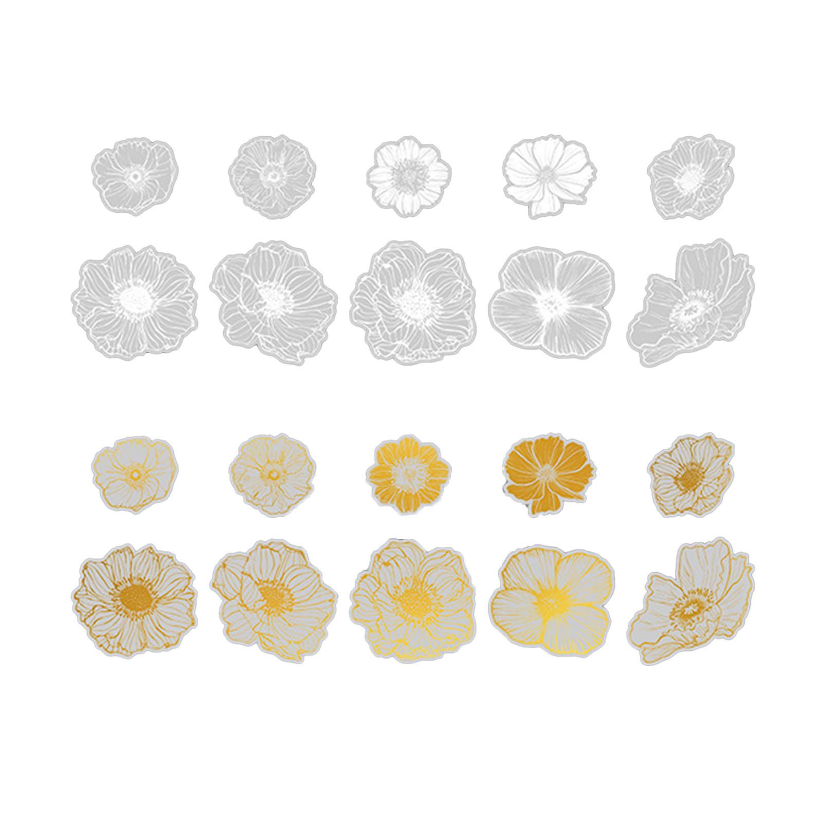 20 Sheets Handbook Stickers Versatile Foil Stamping Technique Stylish Deco Stickers for Albums Cards Type 3