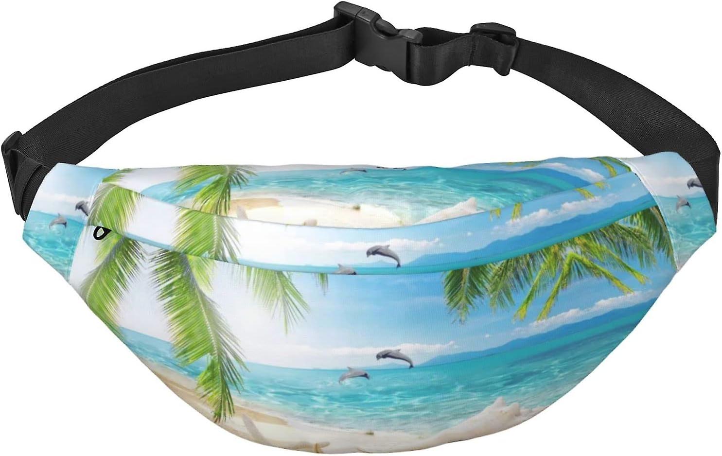 AF00116 فاني باك ، حقيبة كروس بودي للخصر ، حقيبة حزام للسفر للرجال - نجم البحر بيتش بيتش بالمز