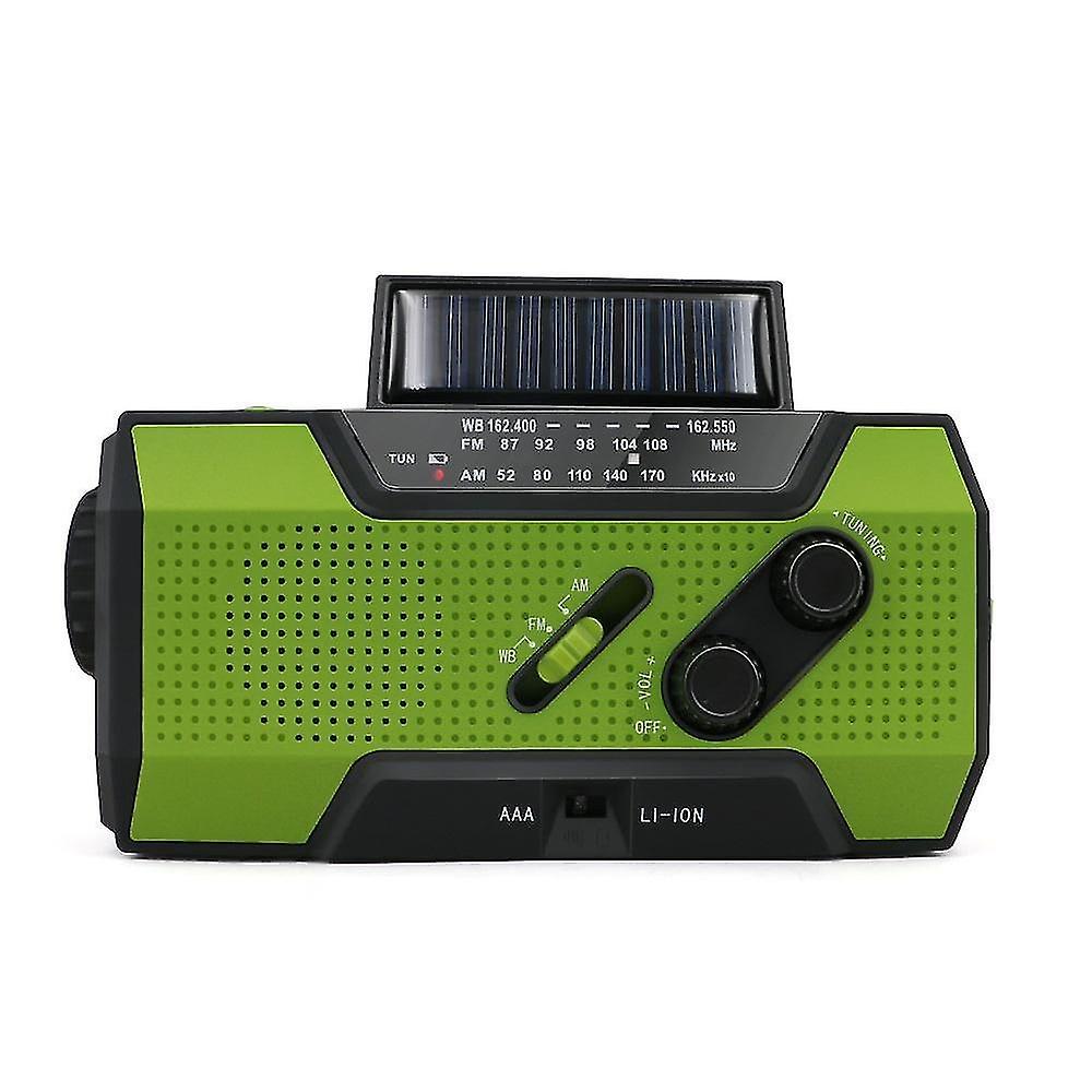 Emergency solar powered weather radio