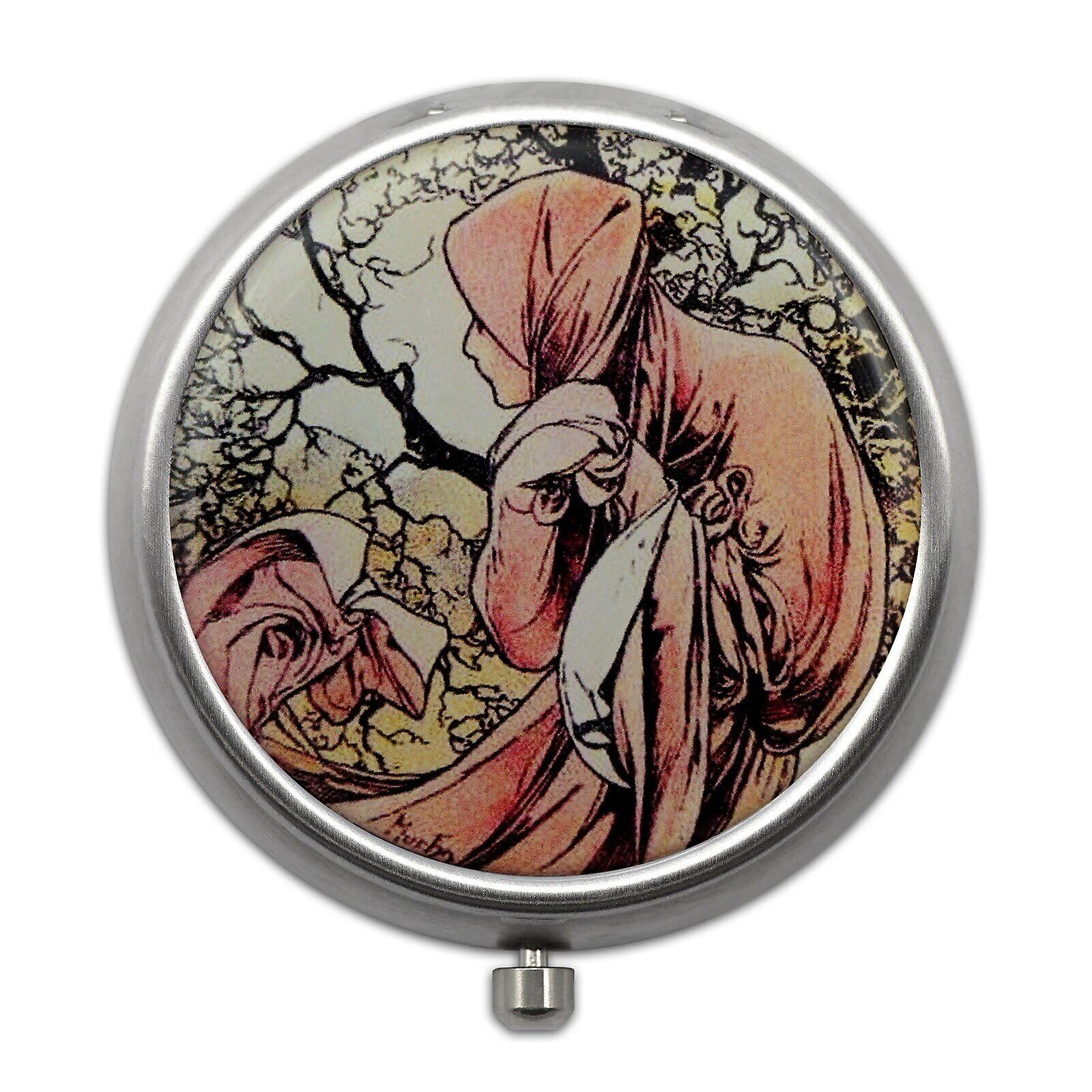 Pill Box with Four Seasons Designs - January