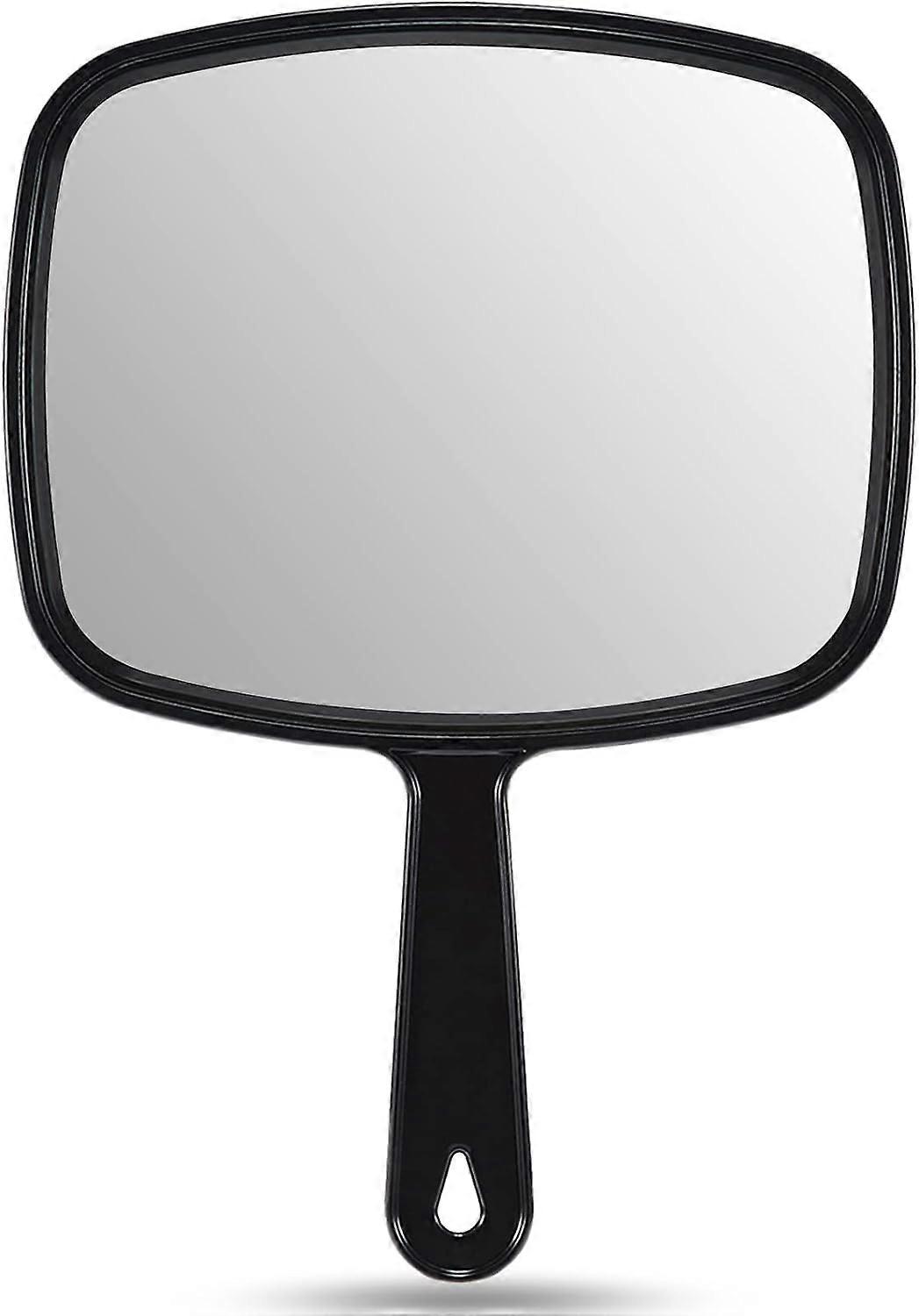 Hand Mirror, All Black Handheld Mirror with Handle, 7.4" W x 9.3" L -Yx