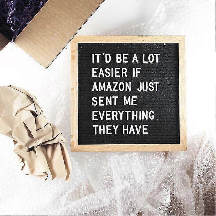Changeable felt alphabet board 25x25cm (black), black felt, 460 lette