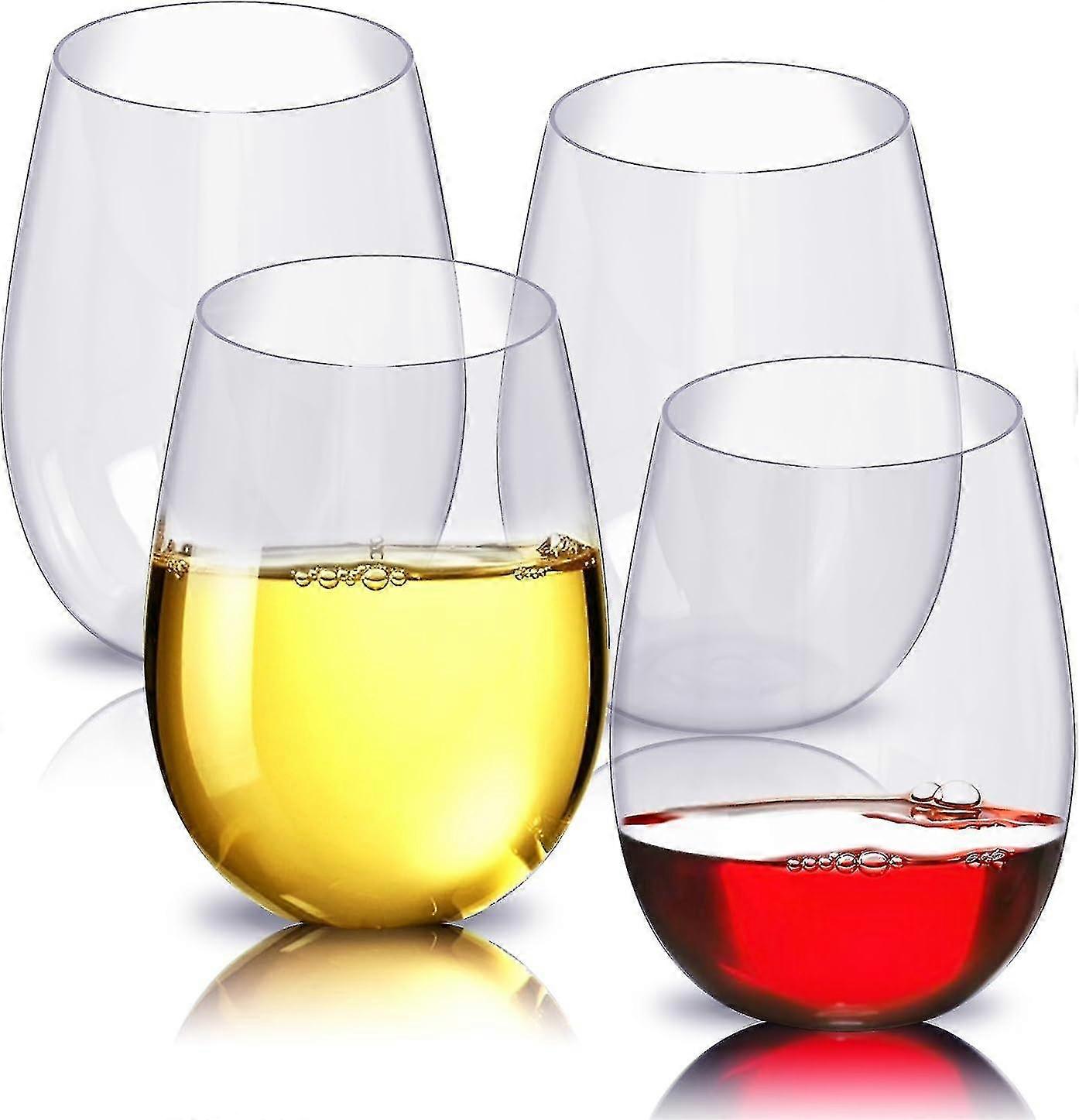 Verres à vin sans pied - Lot de 4, incassable Tritan-plastique