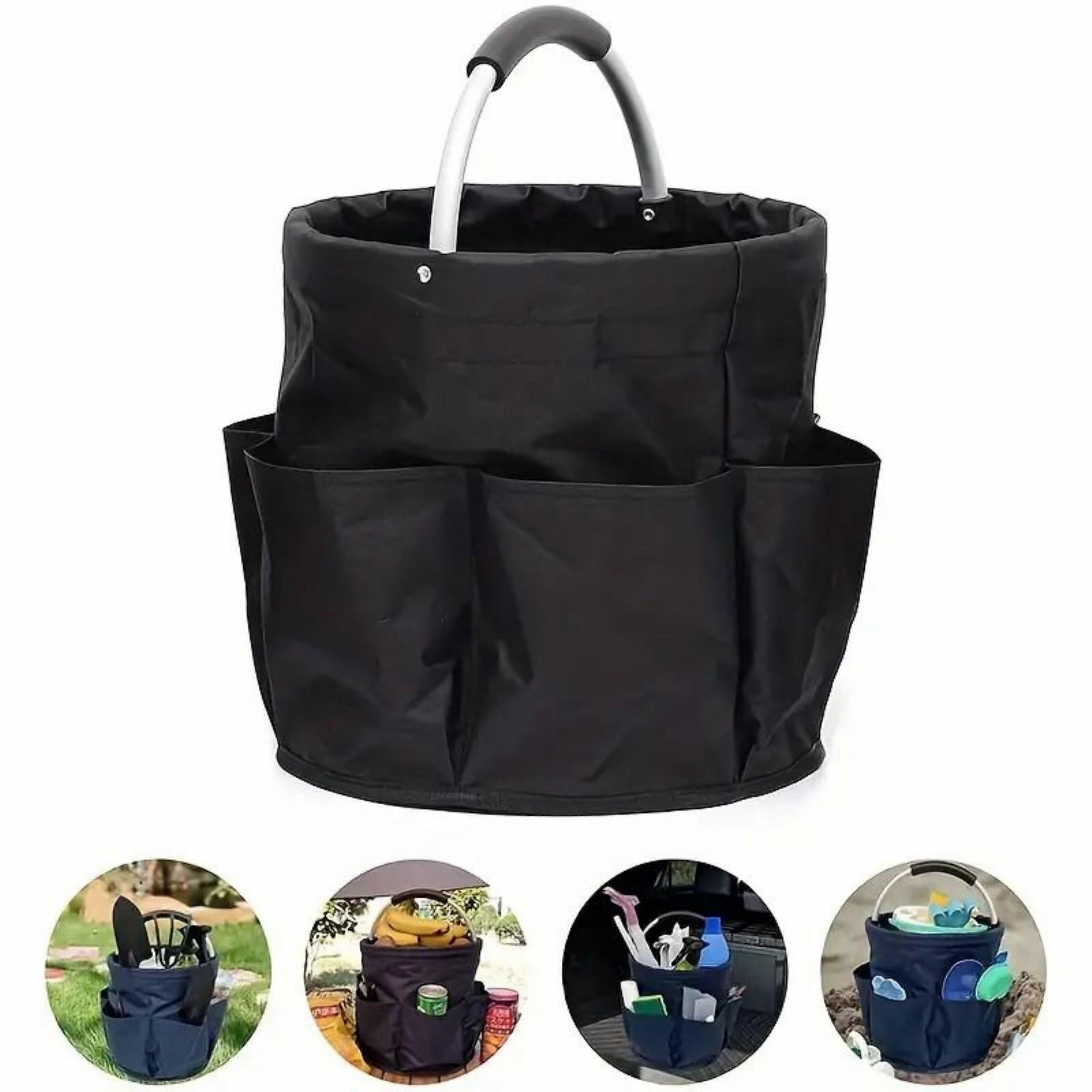 1 Pack, 600D Oxford Cloth Bucket Tool Organizer Bag, Storage Basket With 6 Compartments And Large Central Compartment, Foldable For Space Saving With