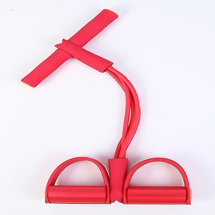 赤4pcsレジスタンスプルロープエクササイザーローワーベリーバンドホームジムスポーツトレーニングAz14297