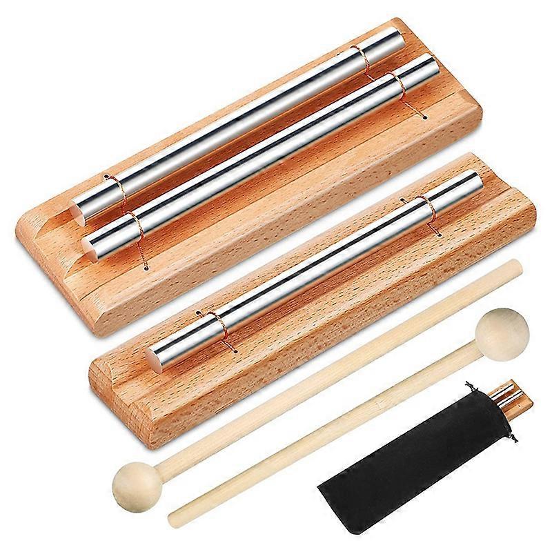 4 Pieces Chime Hand Chime 1 Tone + 2 Tone Percussion Instrument Bell Chime Hand Chime With Mallet Storage Bag Chime