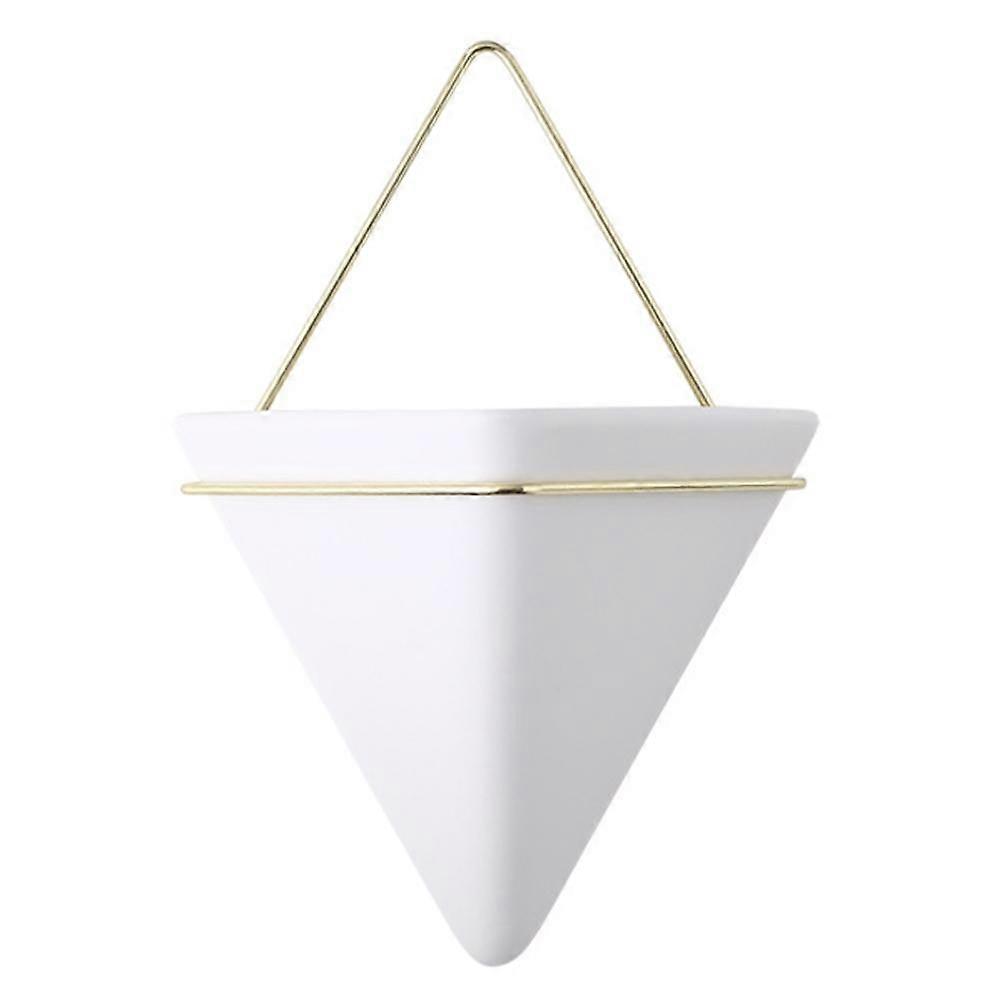 2Pcs Nordic Ceramic Wall Planter Triangular Mini Succulent Planter Hanging Planter Modern Wall Decor