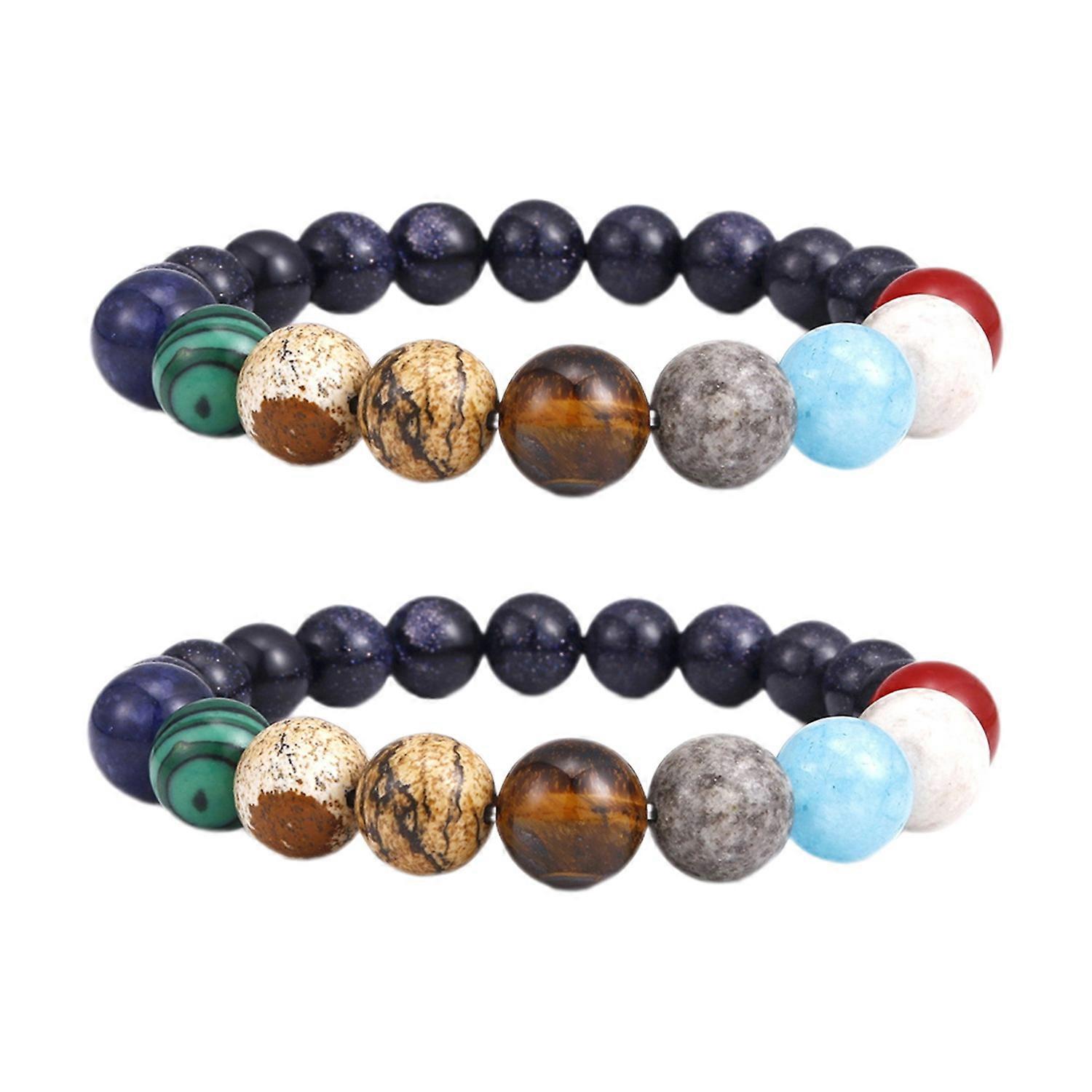 1/2 Pcs Guardian Planet Bracelet Ethnic Style Universe Galactic Eight Planets Solar System Beads