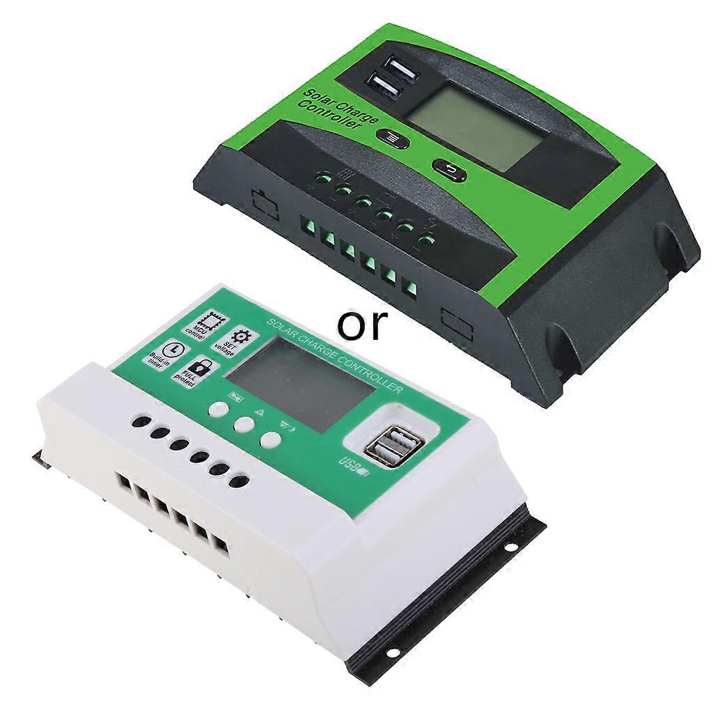 20A 30A PWM 12V 24V Solar Controller LCD Function Dual USB 5VDC Output Solar