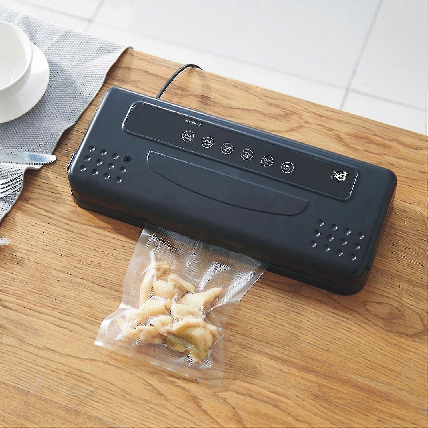 Machine de scelleuse automatique d’aliments de scelleuse sous vide multifonction avec les voyants lumineux à LED -noir-