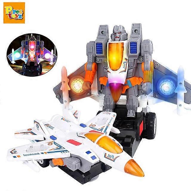 Deformation Fighting Aircraft F-15 Fighter Transforming Airplane Action Figures Robot Electric Plane Playset Toys For Kids Gift