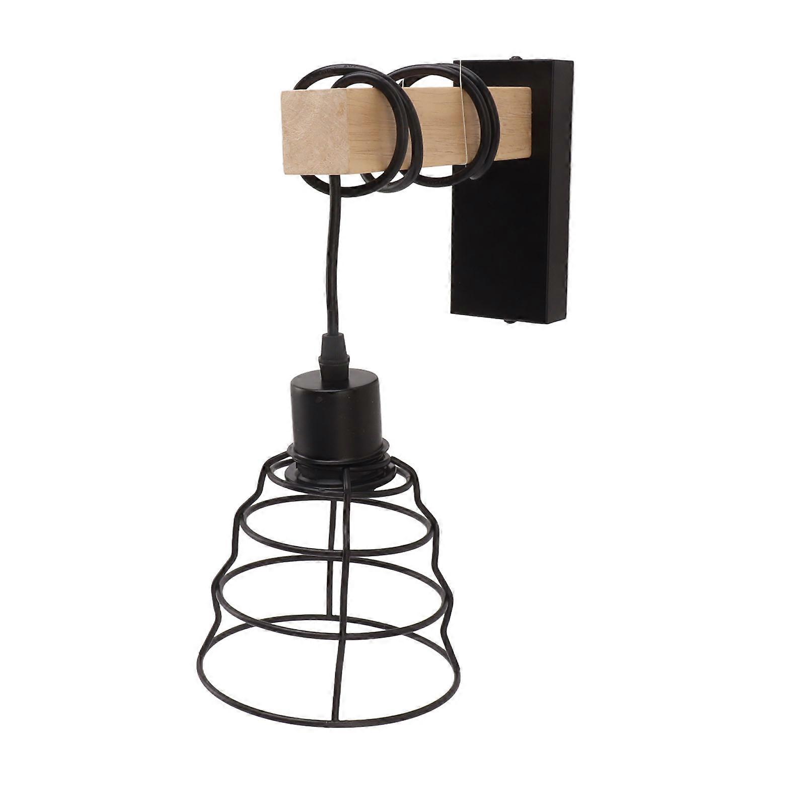 Plug in Wire Cage Wall Sconce Industrial Rustic E27 E26 Bulb Base Hanging Wall Mount Lamp11