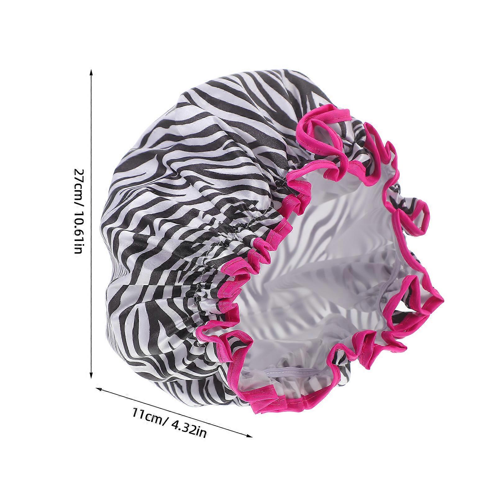 4pcs Printing Shower Hats Reusable Waterproof Shower Hats Double Layer Bath Caps