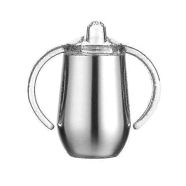 Baby Sippy csésze fogantyúval Kétrétegű 304 rozsdamentes acél Bpa Free (természetes szín)-Yvan