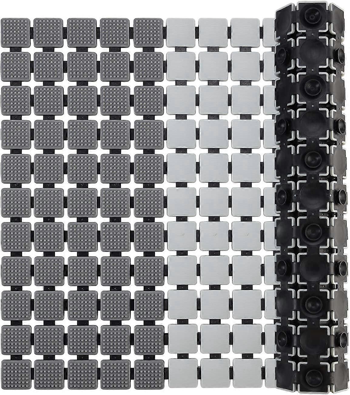 GreyNon-slip bath mat - Mildew proof - With suction cup - Quick drainage