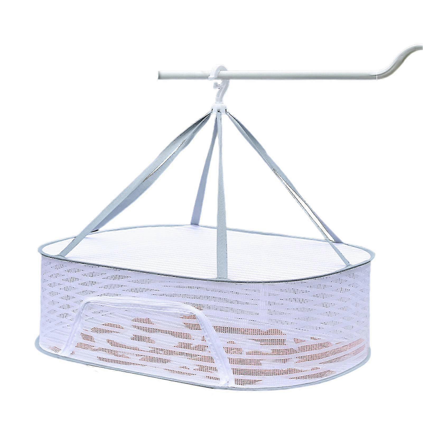 Multifuncional Drying Net Windproof Zipper Fish Fruits Drying Rack para varanda