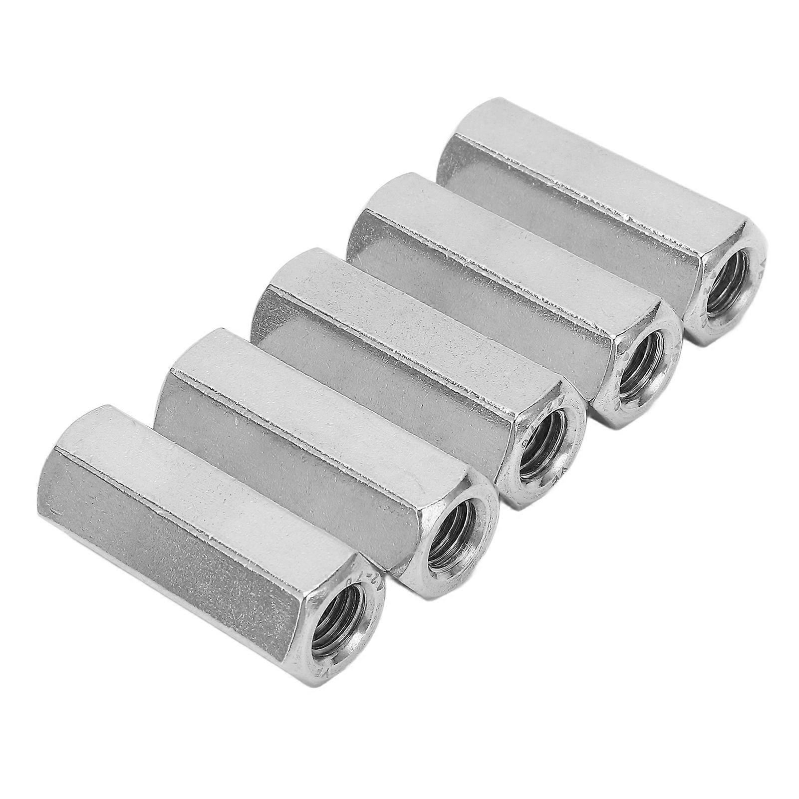 5PCS Hex Coupling Nuts 304 Stainless Steel M10 Coarse Hex Connection Nut for Screw Rod Fixing