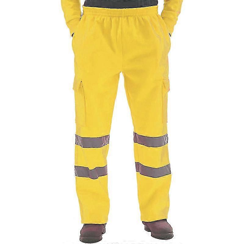Mens Hi Viz Vis Striped Trousers High Visibility Reflective Colors Work Pants