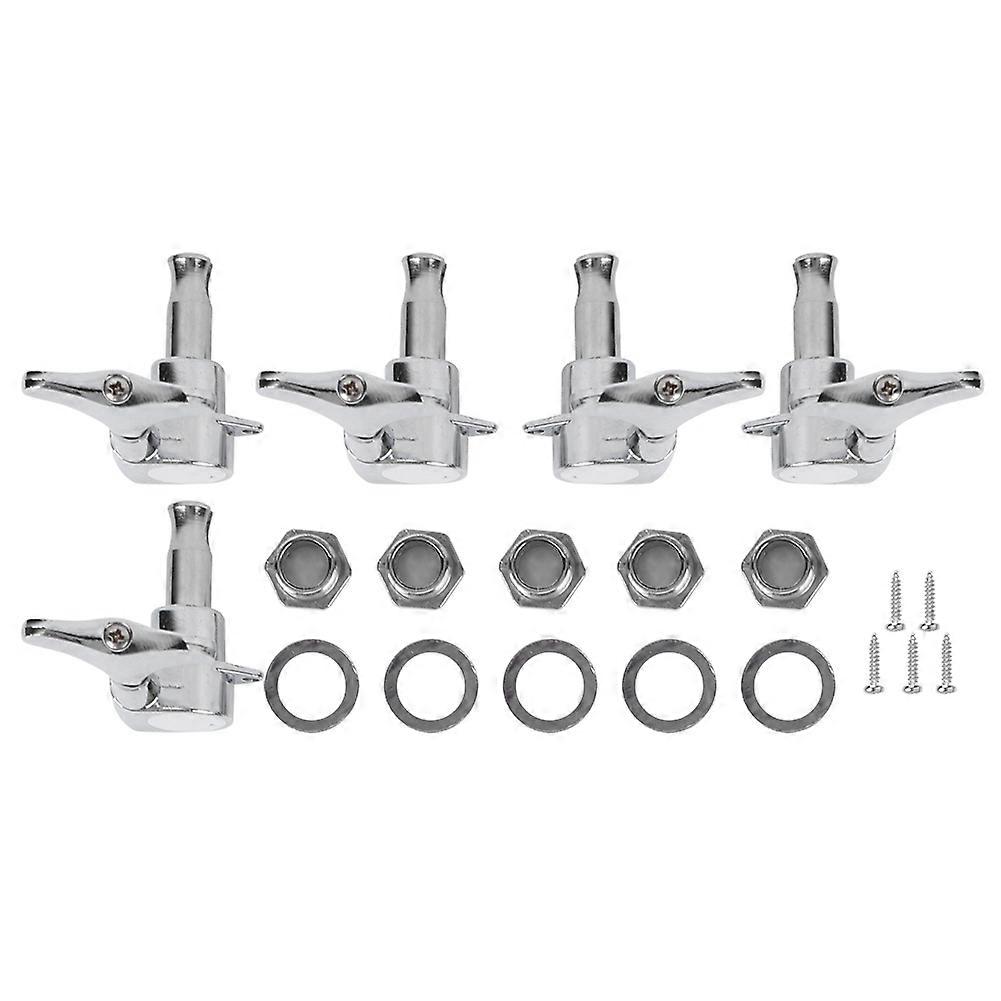 Bass Tuners Set String Knob 5String Alloy Enclosed Winding Musical Instrument AccessoriesSilver