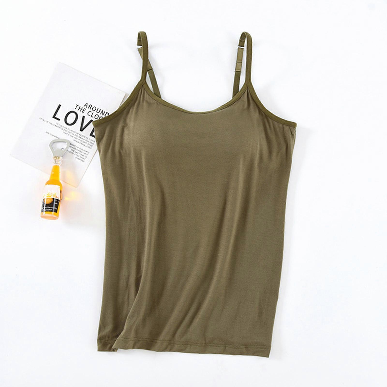 Women Tank with Built-in Bra Adjustable Spaghetti Strap Tank Top for Women Formal Daily Party Ball