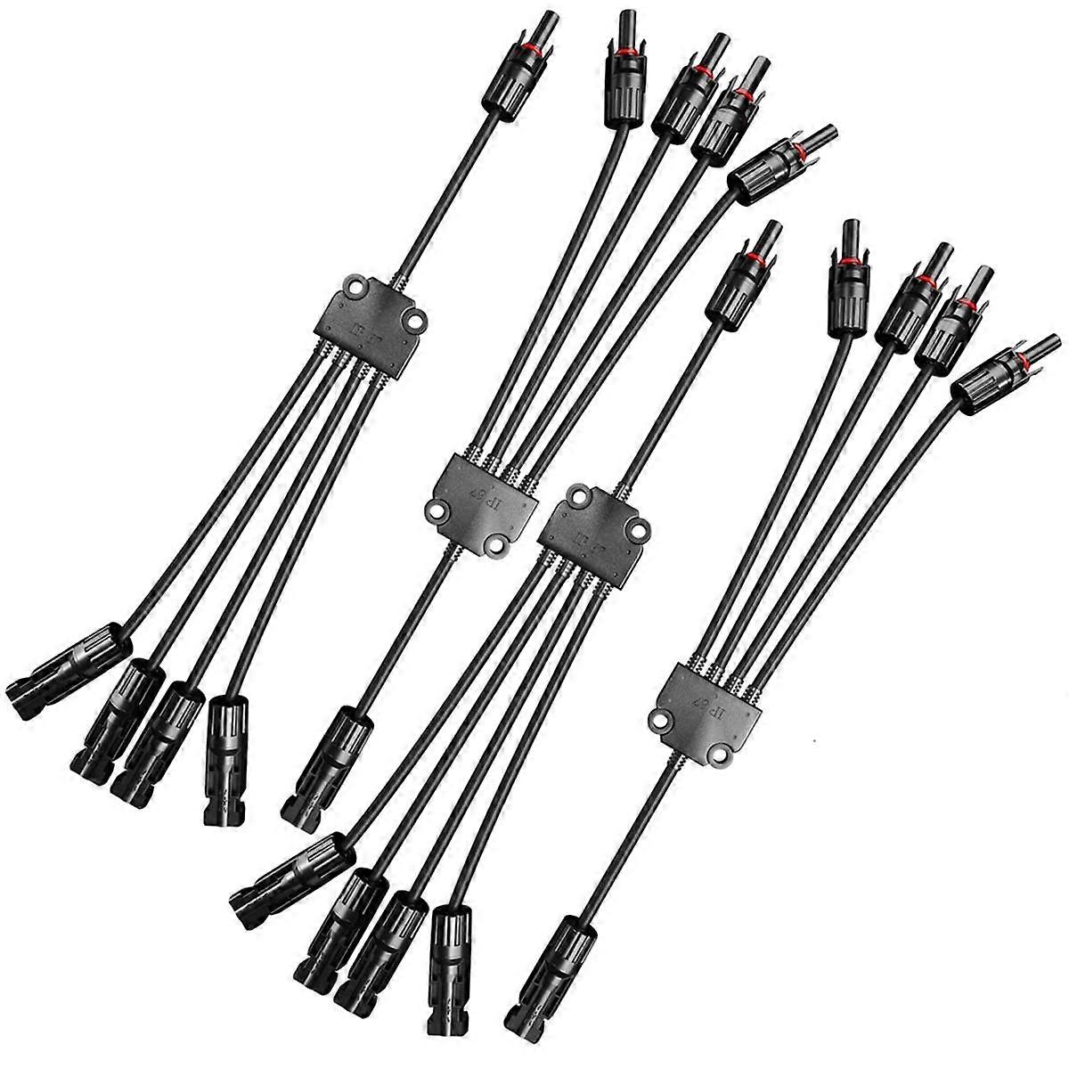 2Pairs Y-Style Solar Connector DC 1000V FMMMM+MFFFF for Parallel Connection Between Solar Panels So