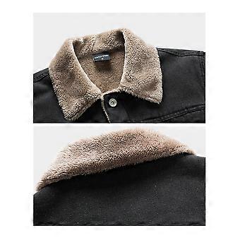Jamron Veste En Jean Homme Doublée Polaire Sherpa Col - Chaud Et Confortable