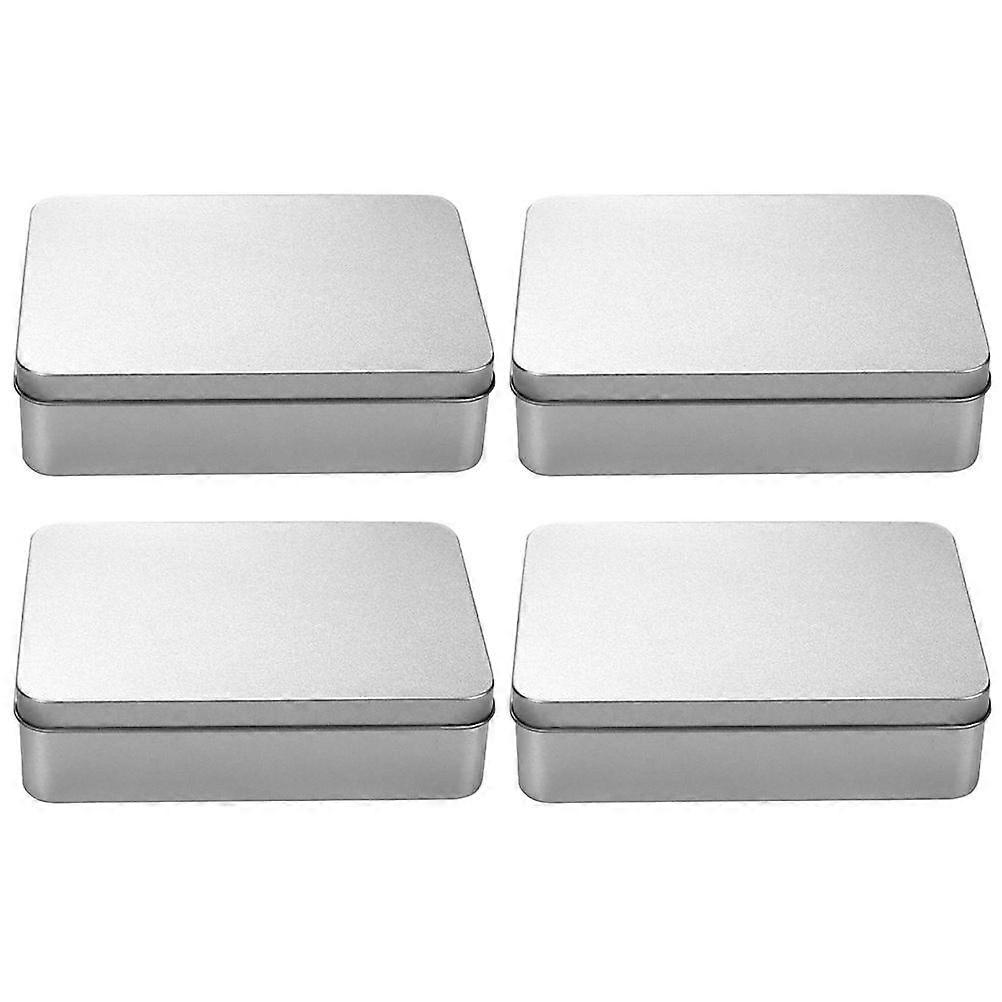 Tin Metal Box Tins Empty Tinplate Container Rectangular Containers Coffee Candy Canister Sugar Lids Lid Cookie Tea Cans Hinged