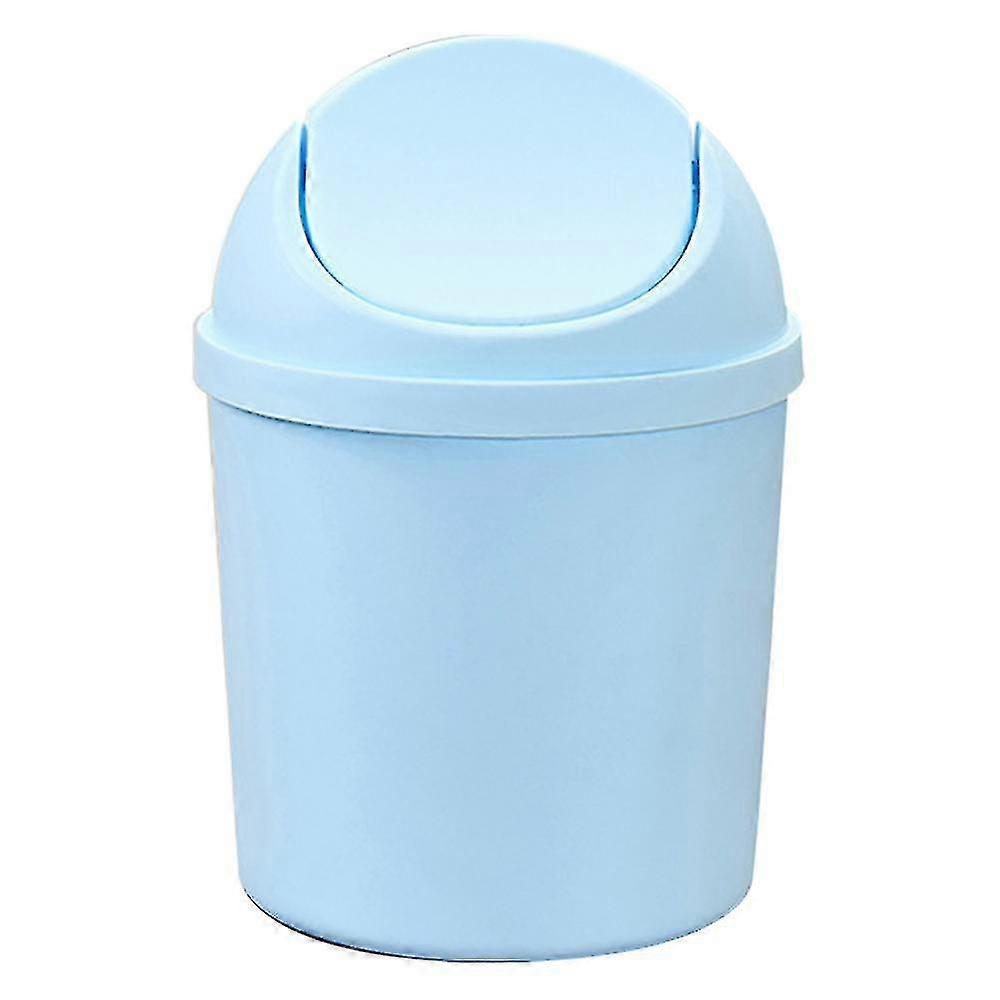 Plastic Mini Wastebasket Trash Can With Swing Lid Tiny Desktop Bin