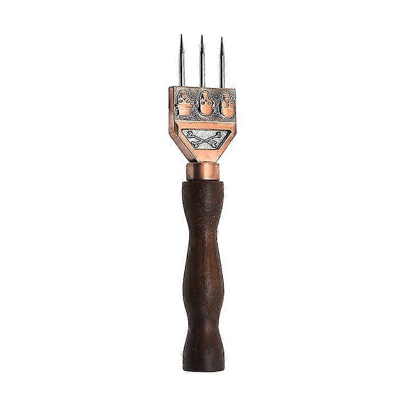 Ice Pick - Sturdy Ice Chipper With Solid Wood Handle,steel Three Pronged Ice Crusher For Bartender 1pc