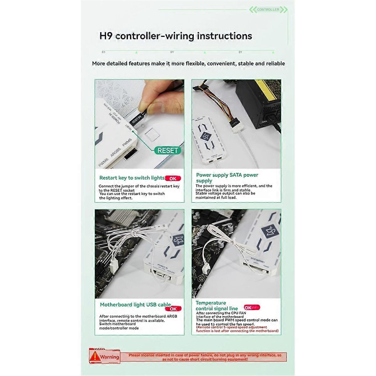 ARGB Controller 5V 3Pin ARGB Fan Hub 1 to 9 Splitter PWM Cooling Fan Controller for Computer Case